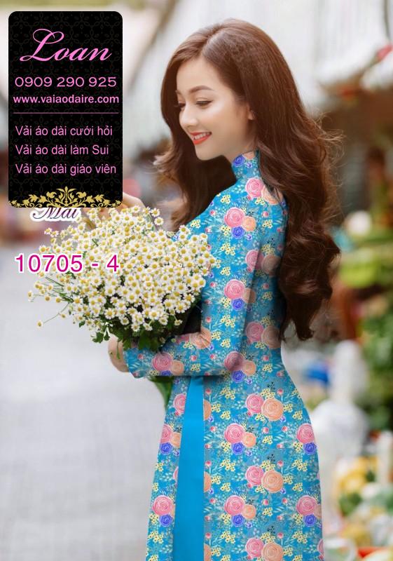 Vải áo dài hoa 3D