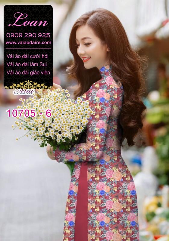 Vải áo dài hoa 3D