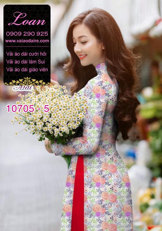 Vải áo dài hoa 3D