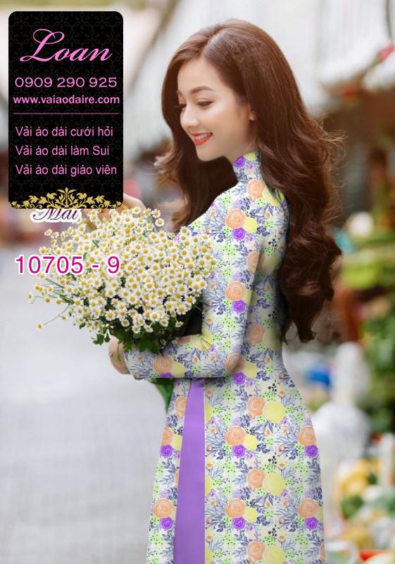 Vải áo dài hoa 3D
