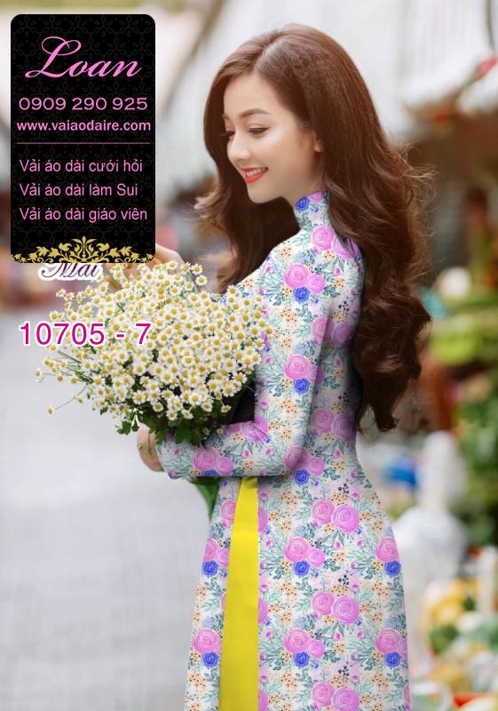 Vải áo dài hoa 3D