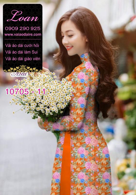 Vải áo dài hoa 3D