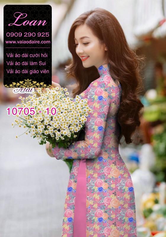 Vải áo dài hoa 3D