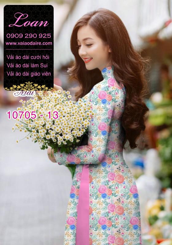 Vải áo dài hoa 3D