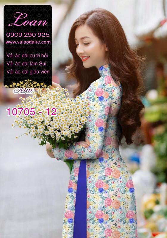 Vải áo dài hoa 3D