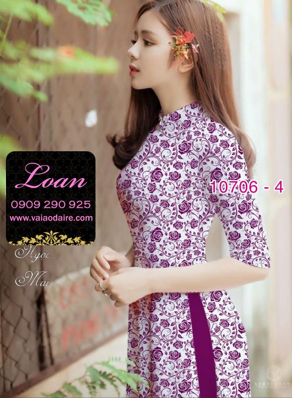 Vải áo dài hoa nhí