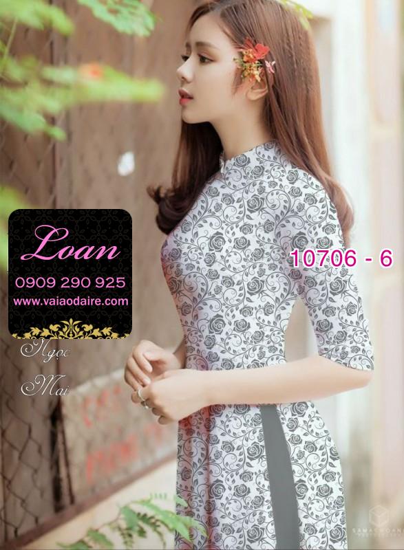 Vải áo dài hoa nhí