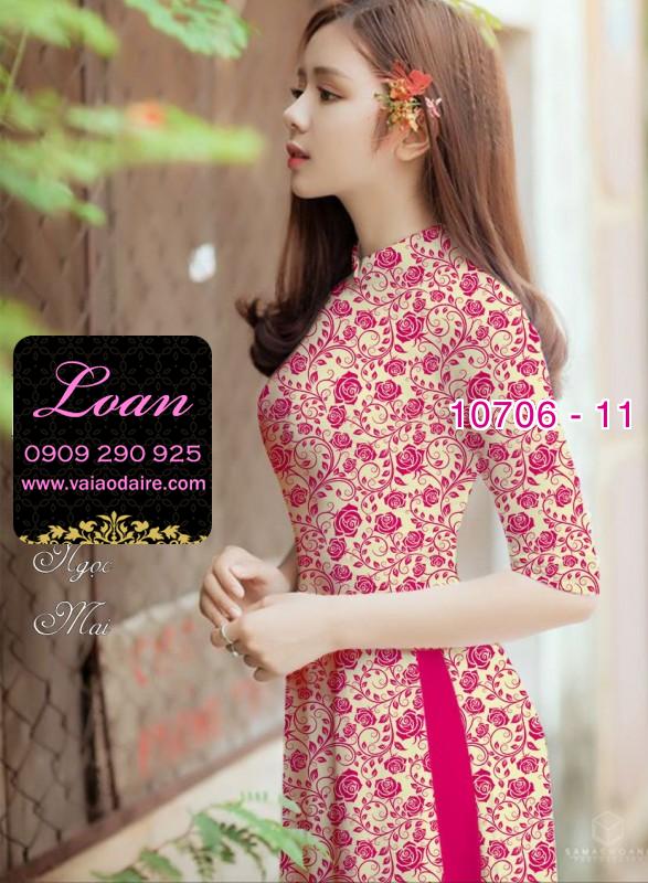 Vải áo dài hoa nhí