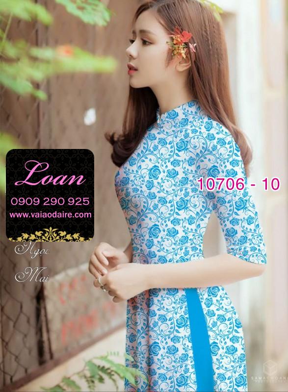 Vải áo dài hoa nhí