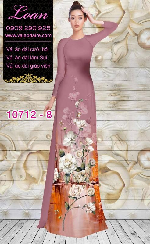 Vải áo dài hoa hồng trắng