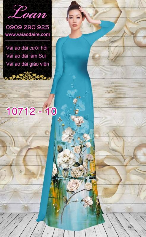 Vải áo dài hoa hồng trắng