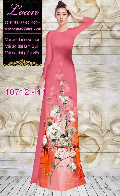 Vải áo dài hoa hồng trắng