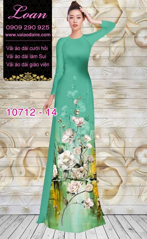 Vải áo dài hoa hồng trắng