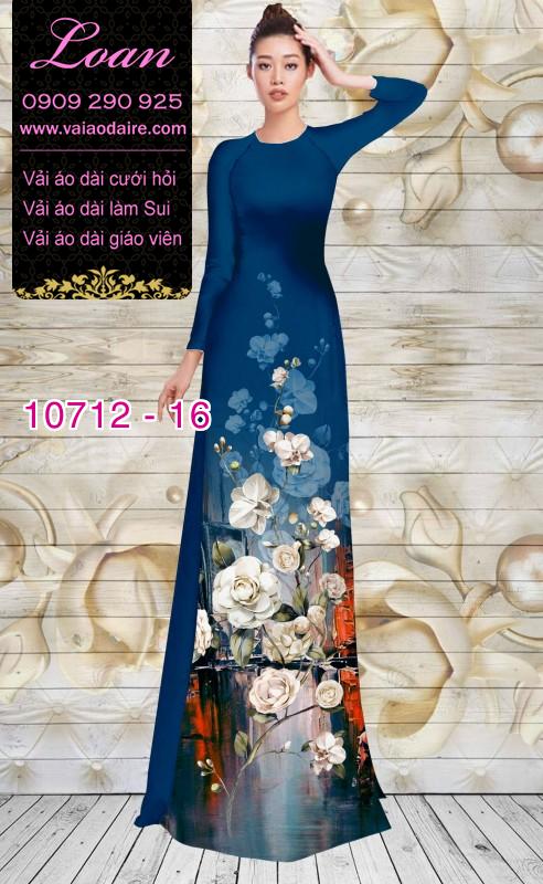 Vải áo dài hoa hồng trắng