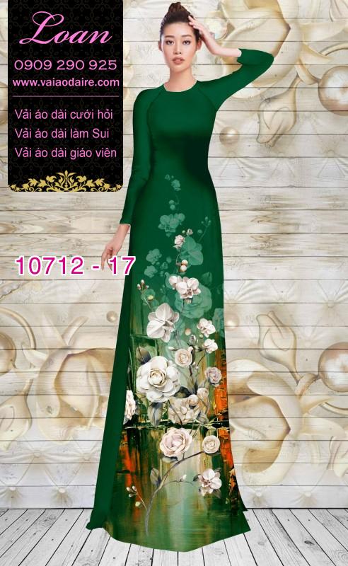 Vải áo dài hoa hồng trắng