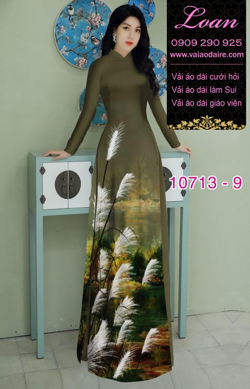 Vải áo dài hoa cỏ