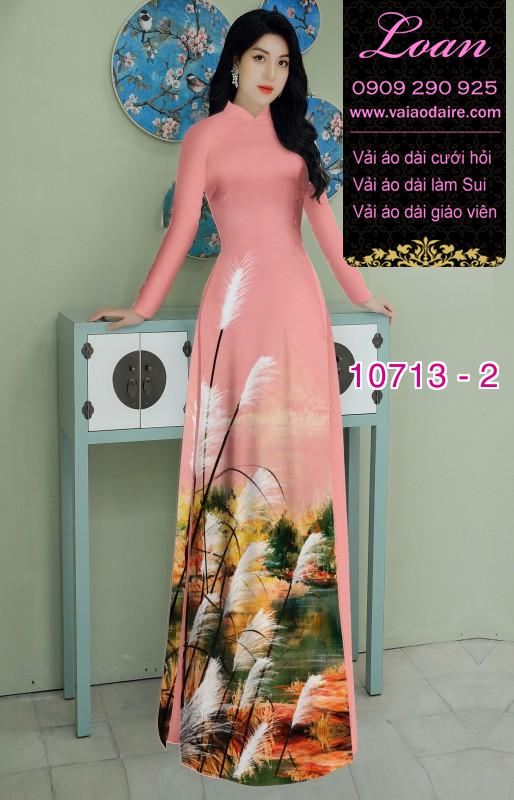 Vải áo dài hoa cỏ