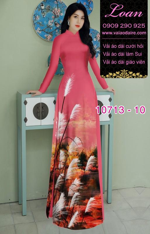 Vải áo dài hoa cỏ