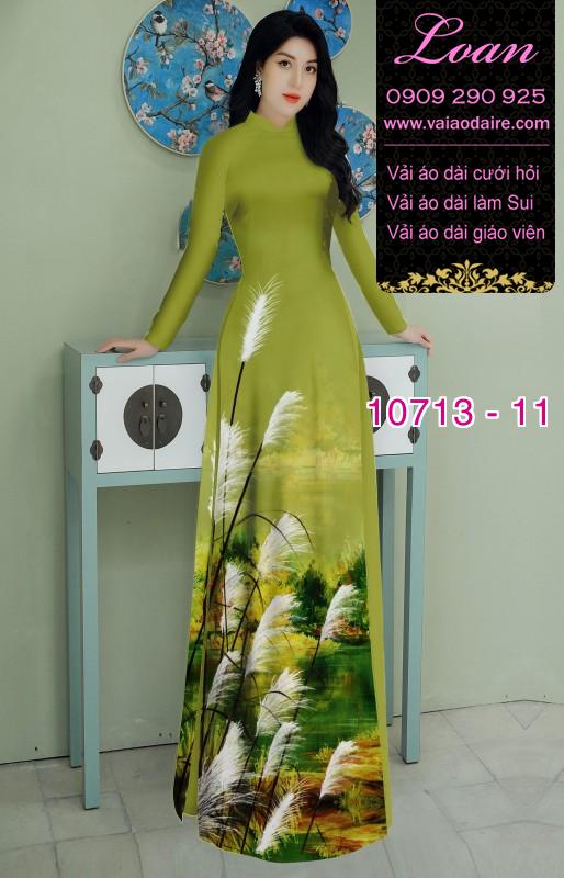 Vải áo dài hoa cỏ