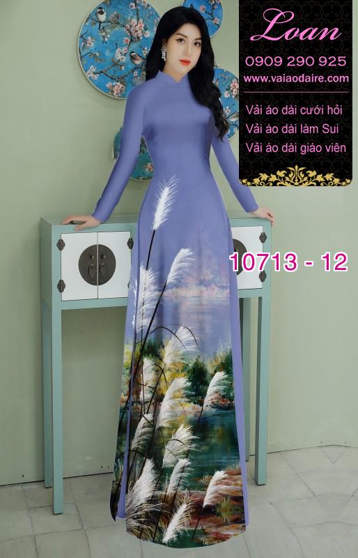 Vải áo dài hoa cỏ