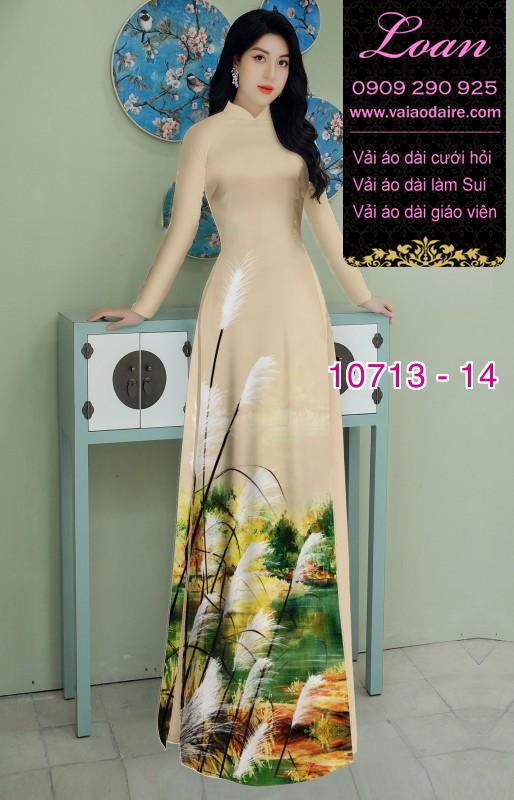 Vải áo dài hoa cỏ