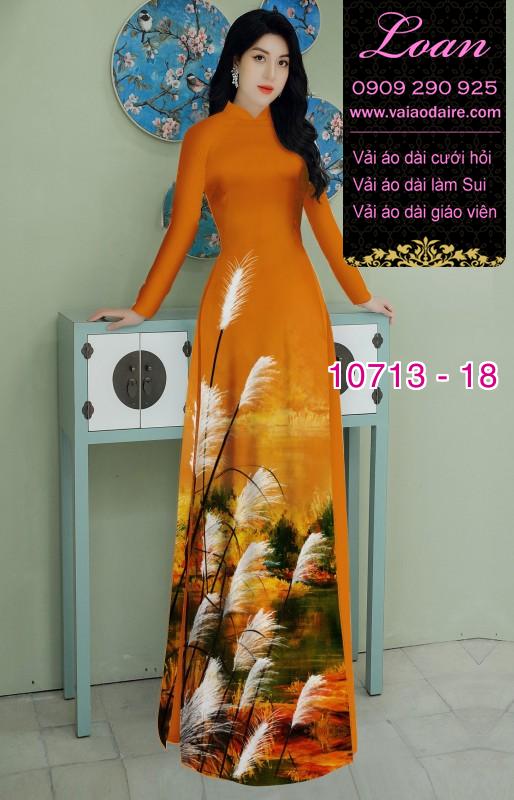 Vải áo dài hoa cỏ