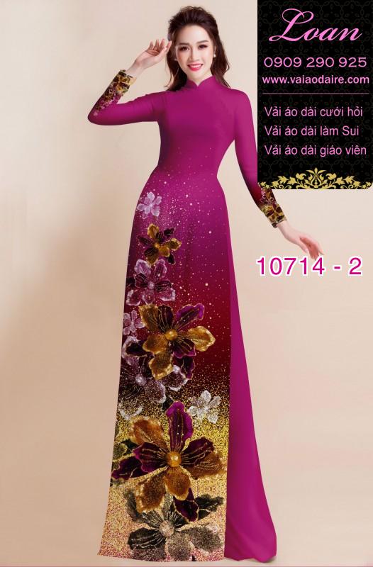 Vải áo dài hoa 3D