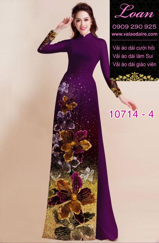 Vải áo dài hoa 3D