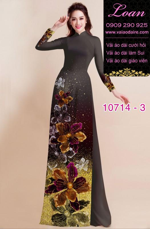 Vải áo dài hoa 3D