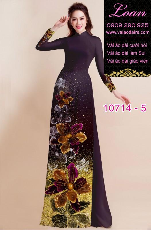 Vải áo dài hoa 3D