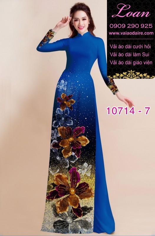 Vải áo dài hoa 3D