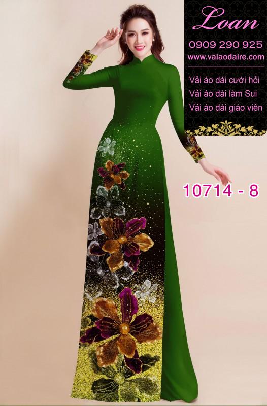 Vải áo dài hoa 3D