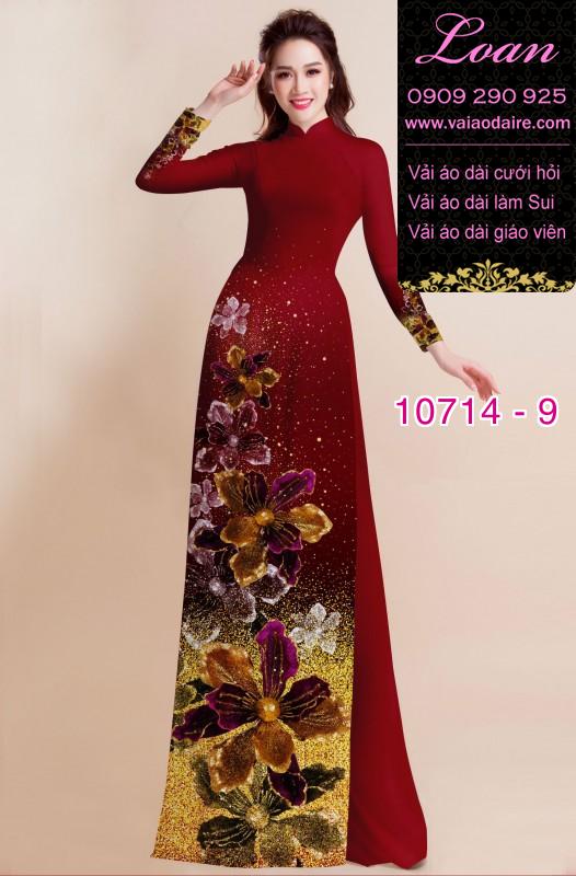 Vải áo dài hoa 3D
