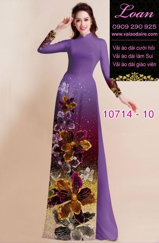 Vải áo dài hoa 3D