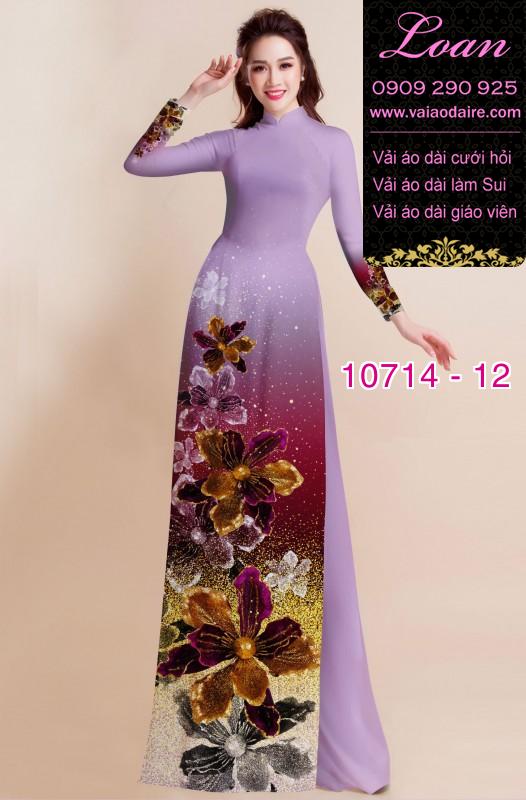 Vải áo dài hoa 3D