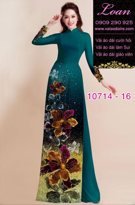Vải áo dài hoa 3D