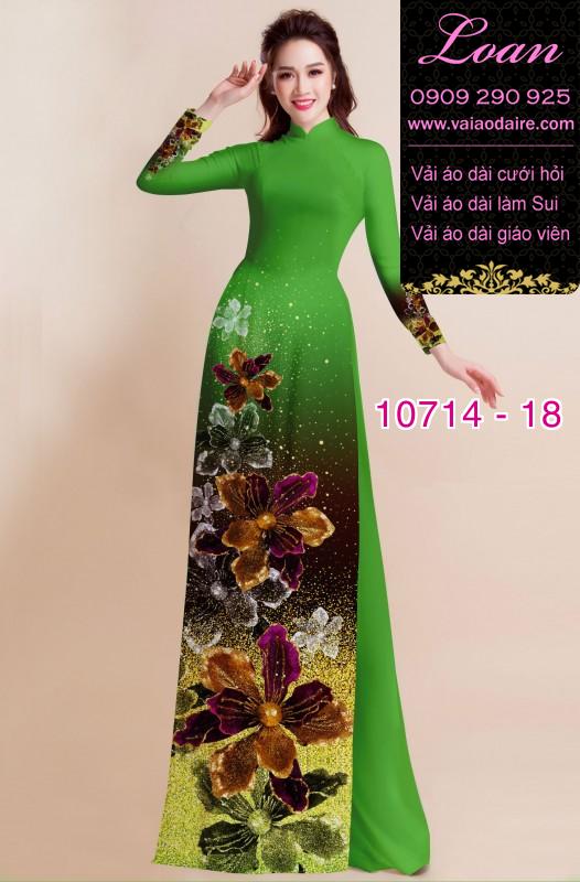 Vải áo dài hoa 3D