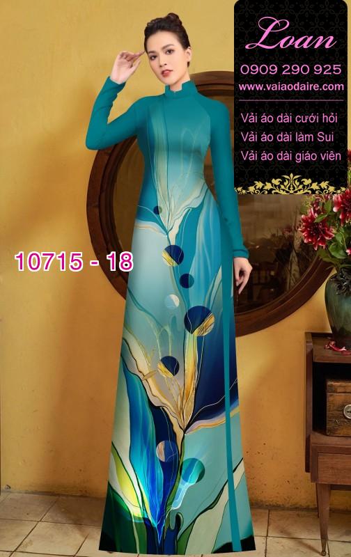 Vải áo dài hoa 3D