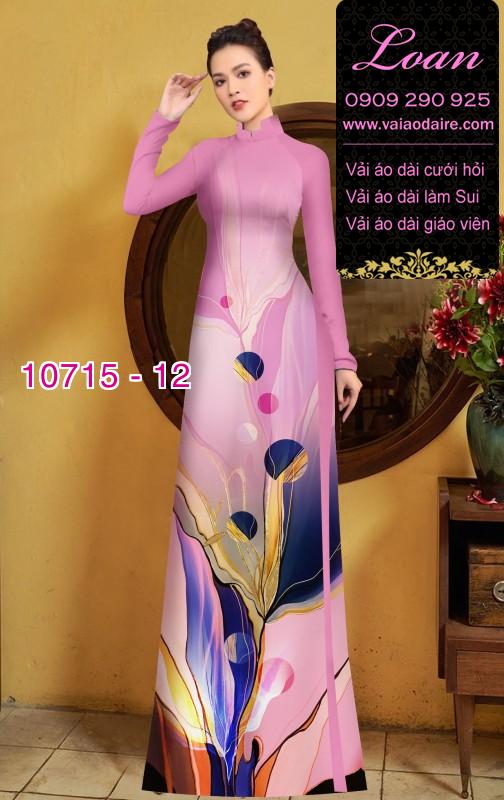 Vải áo dài hoa 3D