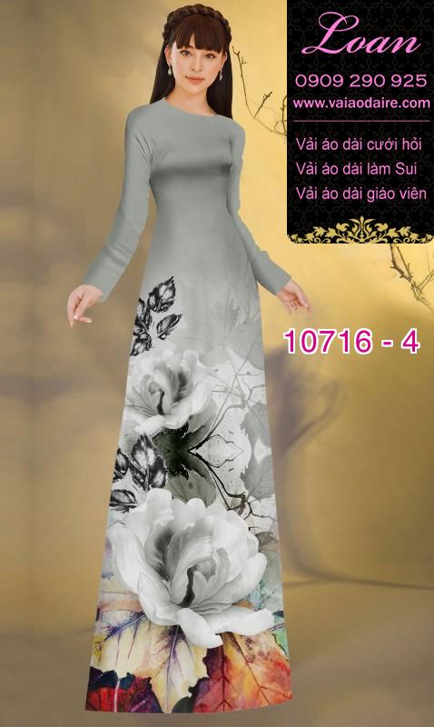 Vải áo dài hoa 3D