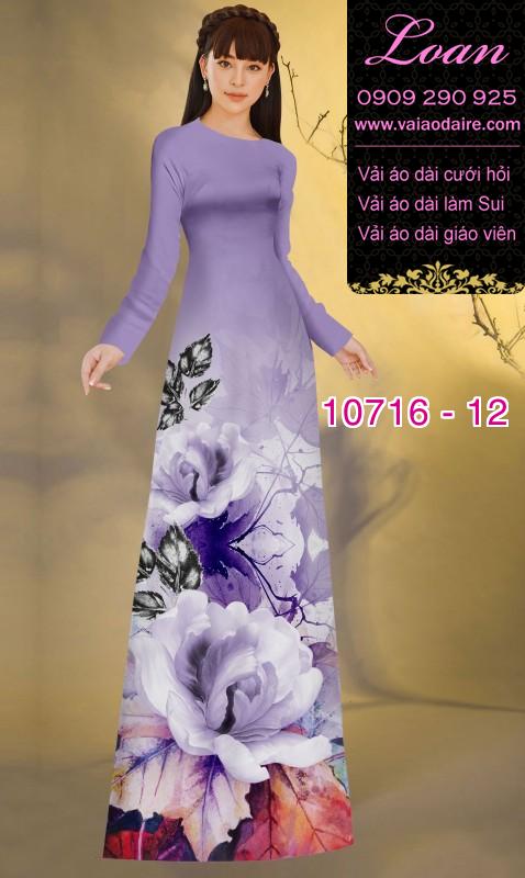 Vải áo dài hoa 3D