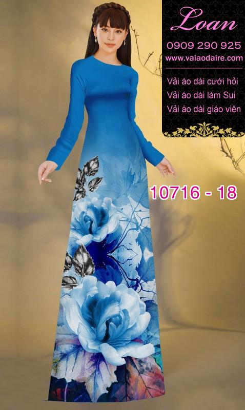 Vải áo dài hoa 3D