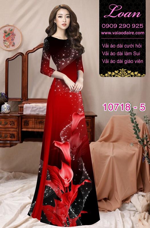 Vải áo dài hoa 3D