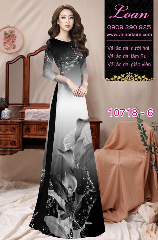 Vải áo dài hoa 3D
