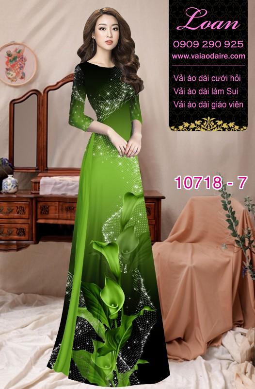 Vải áo dài hoa 3D