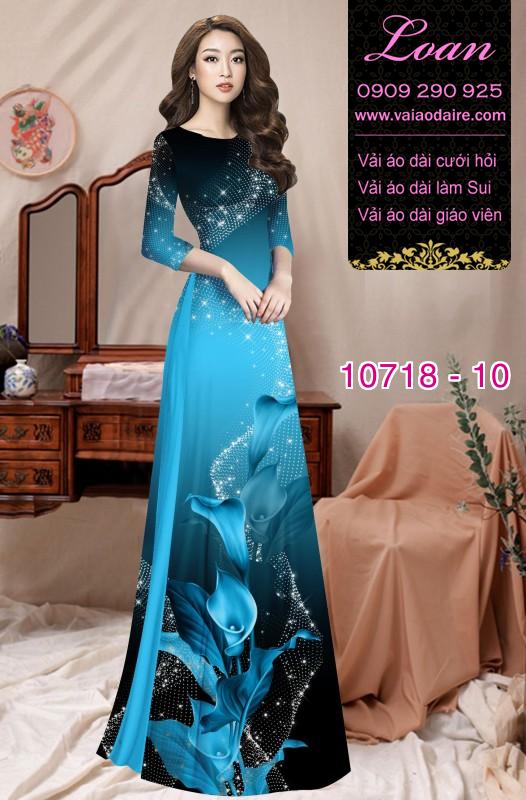 Vải áo dài hoa 3D