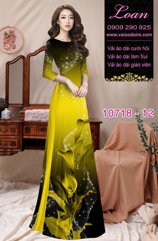 Vải áo dài hoa 3D