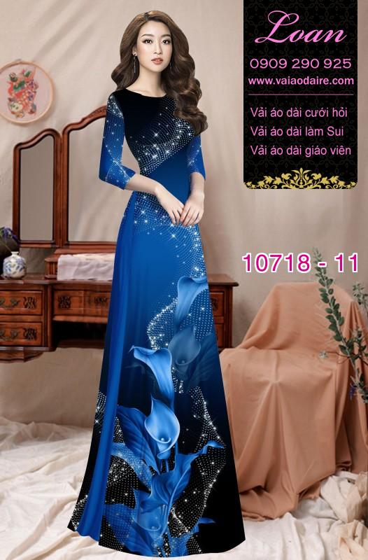 Vải áo dài hoa 3D