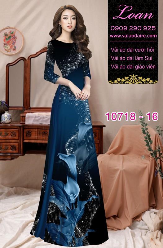 Vải áo dài hoa 3D