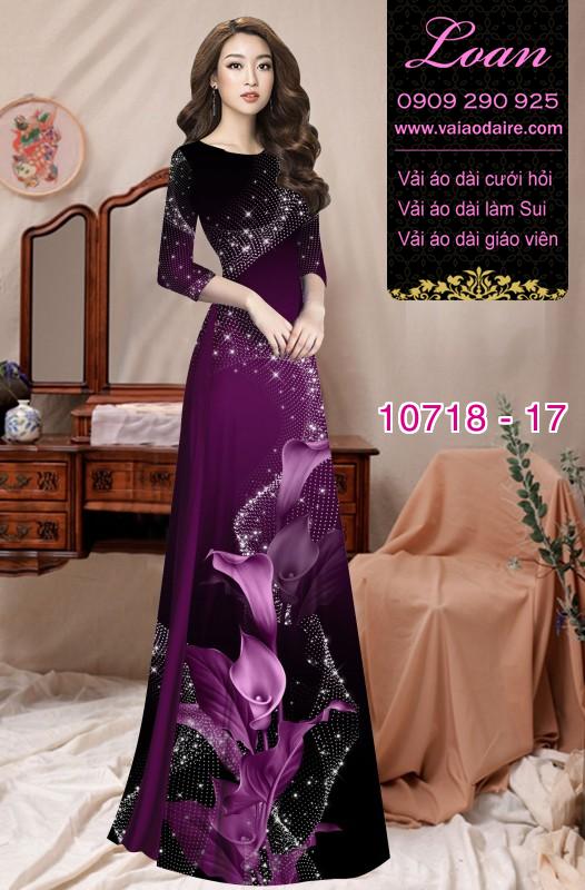 Vải áo dài hoa 3D